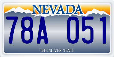 NV license plate 78A051