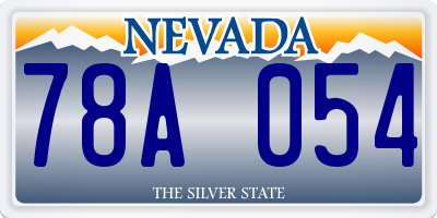 NV license plate 78A054