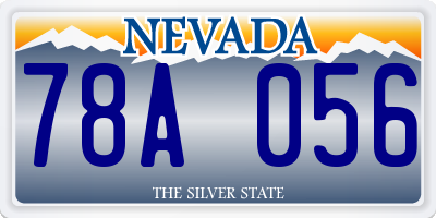 NV license plate 78A056