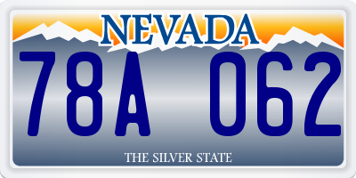 NV license plate 78A062
