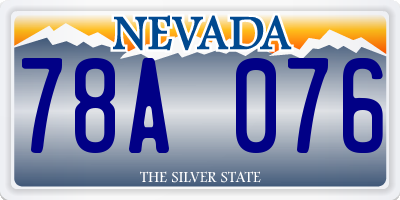 NV license plate 78A076