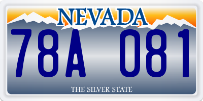 NV license plate 78A081
