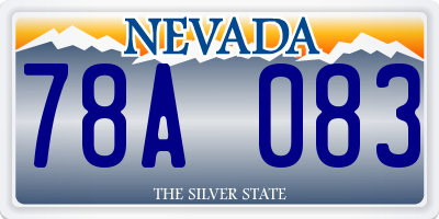 NV license plate 78A083