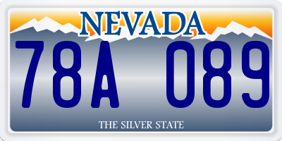 NV license plate 78A089