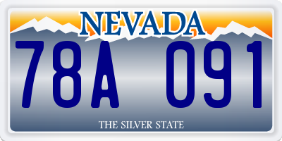 NV license plate 78A091