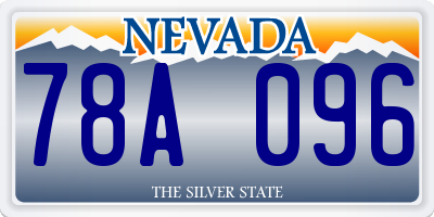 NV license plate 78A096