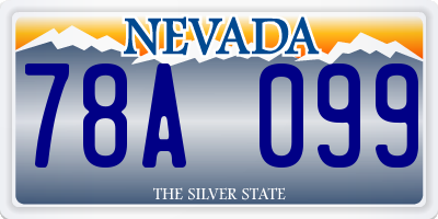 NV license plate 78A099