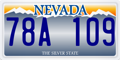 NV license plate 78A109