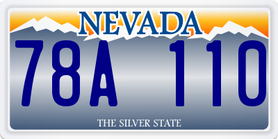 NV license plate 78A110