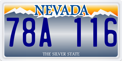 NV license plate 78A116