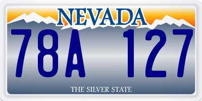 NV license plate 78A127