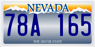 NV license plate 78A165