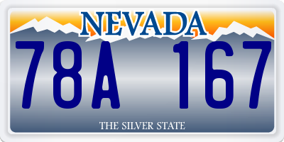 NV license plate 78A167