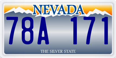 NV license plate 78A171