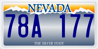 NV license plate 78A177