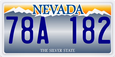 NV license plate 78A182