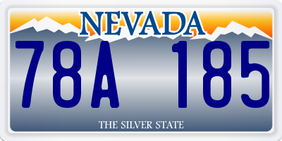 NV license plate 78A185