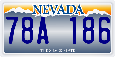 NV license plate 78A186