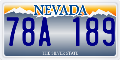 NV license plate 78A189