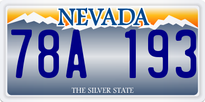 NV license plate 78A193