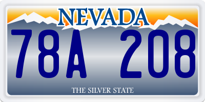 NV license plate 78A208