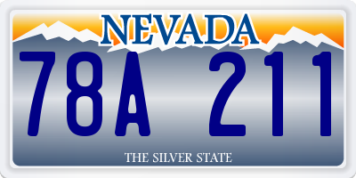 NV license plate 78A211