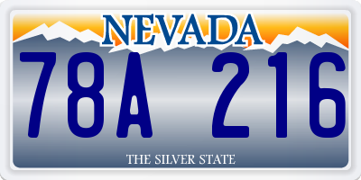NV license plate 78A216