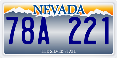 NV license plate 78A221