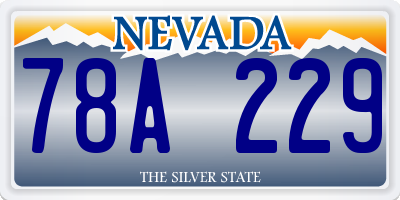 NV license plate 78A229