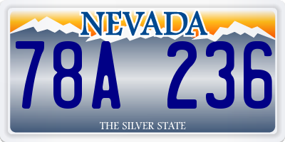 NV license plate 78A236