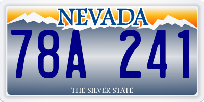 NV license plate 78A241