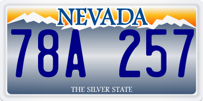 NV license plate 78A257