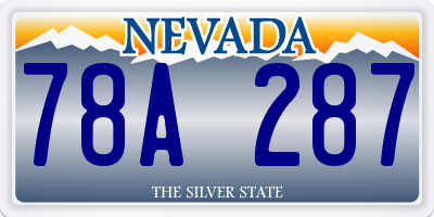 NV license plate 78A287