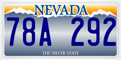 NV license plate 78A292