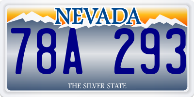 NV license plate 78A293