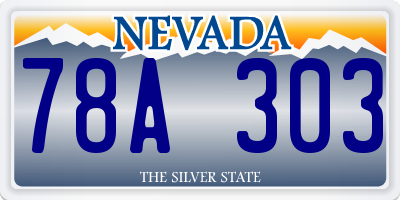 NV license plate 78A303