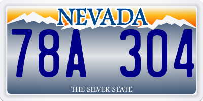 NV license plate 78A304