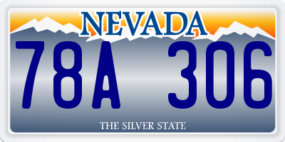 NV license plate 78A306