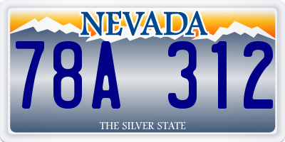 NV license plate 78A312
