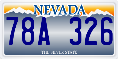 NV license plate 78A326