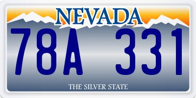 NV license plate 78A331