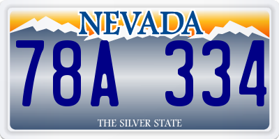 NV license plate 78A334