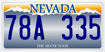 NV license plate 78A335