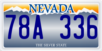 NV license plate 78A336