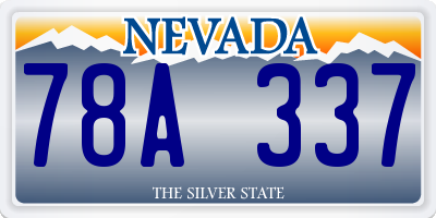 NV license plate 78A337