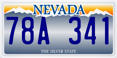 NV license plate 78A341