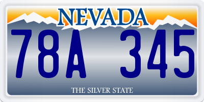 NV license plate 78A345