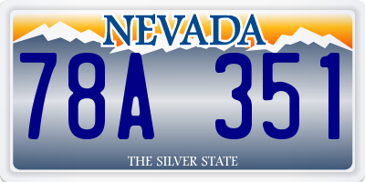 NV license plate 78A351