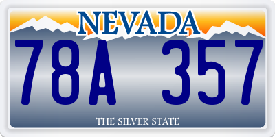 NV license plate 78A357