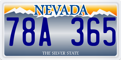 NV license plate 78A365